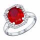 Серебряное кольцо SOKOLOV 84010001 с фианитом, сапфировым корундом и рубиновым корундом