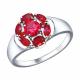 Серебряное кольцо SOKOLOV 84010011 с рубиновым корундом