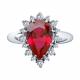 Серебряное кольцо SOKOLOV 84010014 с фианитом и рубиновым корундом