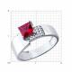 Серебряное кольцо SOKOLOV 84010039 с фианитом и рубиновым корундом
