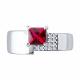 Серебряное кольцо SOKOLOV 84010039 с фианитом и рубиновым корундом
