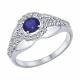 Серебряное кольцо SOKOLOV 88010034 с фианитом и сапфировым корундом
