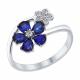 Серебряное кольцо SOKOLOV 88010038 с фианитом и сапфировым корундом