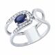 Серебряное кольцо SOKOLOV 88010079 с фианитом и сапфировым корундом