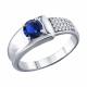 Серебряное кольцо SOKOLOV 88010080 с фианитом и сапфировым корундом
