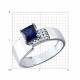 Серебряное кольцо SOKOLOV 88010081 с фианитом и сапфировым корундом