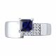 Серебряное кольцо SOKOLOV 88010081 с фианитом и сапфировым корундом