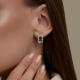 Серебряные серьги SOKOLOV 88020085 с фианитом и сапфировым корундом