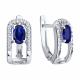 Серебряные серьги SOKOLOV 88020085 с фианитом и сапфировым корундом