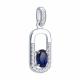 Серебряная подвеска SOKOLOV 88030019 с фианитом и сапфировым корундом