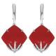 Серебряные серьги Золотые узоры 90-02-4281 с цирконием и кораллом