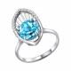 Серебряное кольцо SOKOLOV 92010645 с топазом и фианитом