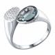 Серебряное кольцо SOKOLOV 92010821 с фианитом и кварцем