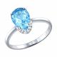 Серебряное кольцо SOKOLOV 92010977 с топазом и фианитом