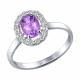 Серебряное кольцо SOKOLOV 92010986 с фианитом и аметистом