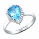 Серебряное кольцо SOKOLOV 92010992 с топазом и фианитом