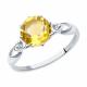 Серебряное кольцо SOKOLOV 92011089-91 с фианитом и цитрином