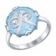 Серебряное кольцо SOKOLOV с ситаллом цвета Топаз 92011226