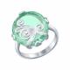 Серебряное кольцо SOKOLOV с ситаллом цвета Кварц зеленый 92011229
