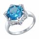 Серебряное кольцо SOKOLOV 92011264 с фианитом и Лондон топазом