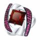 Серебряное кольцо SOKOLOV с ситаллом цвета Гранат и фианитом 92011325