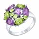 Серебряное кольцо SOKOLOV 92011425 с аметистом и хризолитом