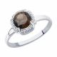 Серебряное кольцо SOKOLOV 92011519 с фианитом и раухтопазом