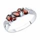 Серебряное кольцо SOKOLOV 92011594-91 с фианитом и гранатом