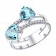 Серебряное кольцо SOKOLOV 92011885-91 с топазом и фианитом