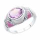 Серебряное кольцо SOKOLOV 92011902 с фианитом, аметистом и эмалью