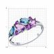 Серебряное кольцо SOKOLOV 92014288-91 с фианитом, аметистом и Лондон топазом
