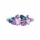 Серебряное кольцо SOKOLOV 92014288-91 с фианитом, аметистом и Лондон топазом
