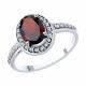 Серебряное кольцо SOKOLOV 92014306-91 с фианитом и гранатом