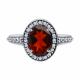 Серебряное кольцо SOKOLOV 92014306-91 с фианитом и гранатом