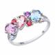 Серебряное кольцо SOKOLOV 92014318-91 с топазом, фианитом, аметистом и рубиновым корундом