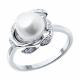 Серебряное кольцо SOKOLOV 92014381-91 с фианитом и жемчугом