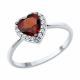Серебряное кольцо SOKOLOV 92014437-91 с фианитом и гранатом