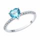 Серебряное кольцо SOKOLOV 92014444-91 с топазом и фианитом
