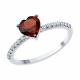 Серебряное кольцо SOKOLOV 92014445-91 с фианитом и гранатом