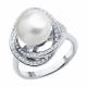 Серебряное кольцо SOKOLOV 92014480-91 с фианитом и жемчугом