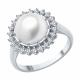 Серебряное кольцо SOKOLOV 92014481-91 с фианитом и жемчугом