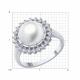Серебряное кольцо SOKOLOV 92014481-91 с фианитом и жемчугом