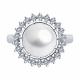 Серебряное кольцо SOKOLOV 92014481-91 с фианитом и жемчугом