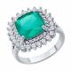 Серебряное кольцо SOKOLOV 92014482-91 с фианитом и ситаллом