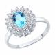 Серебряное кольцо SOKOLOV 92014613 с топазом и фианитом