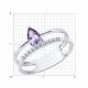 Серебряное кольцо SOKOLOV 92014683 с фианитом и аметистом