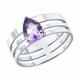 Серебряное кольцо SOKOLOV 92014724 с аметистом
