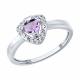 Серебряное кольцо SOKOLOV 92014747 с фианитом и аметистом