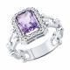 Серебряное кольцо SOKOLOV 92014749 с фианитом и аметистом