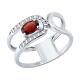 Серебряное кольцо SOKOLOV 92014834 с фианитом и гранатом